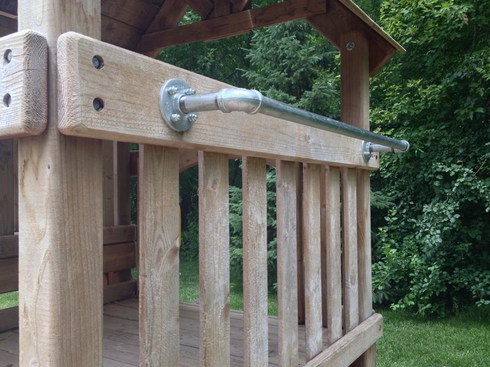 Pull up bar under deck sale