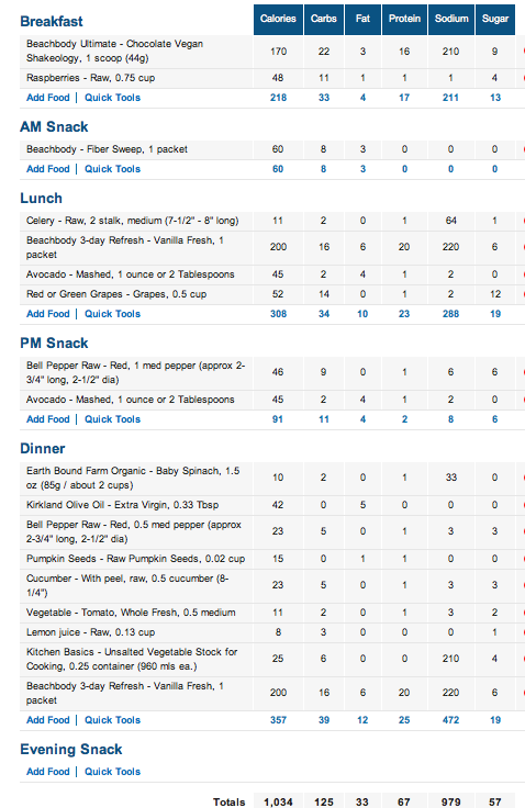 Calories 3-Day Refresh Day 3