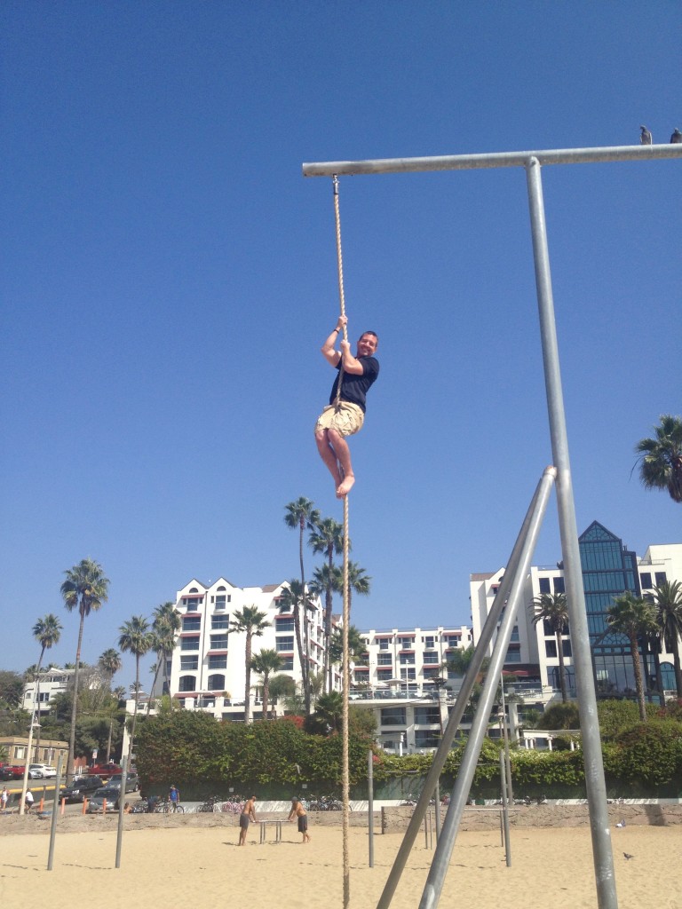 Mike Rope Climb Muscle Beach